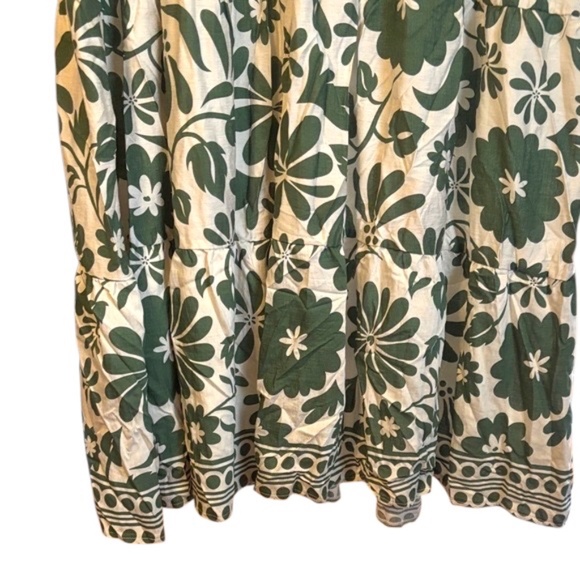 NWOT-Floral Green and White Women's Maxi  Dress - Picture 7 of 7